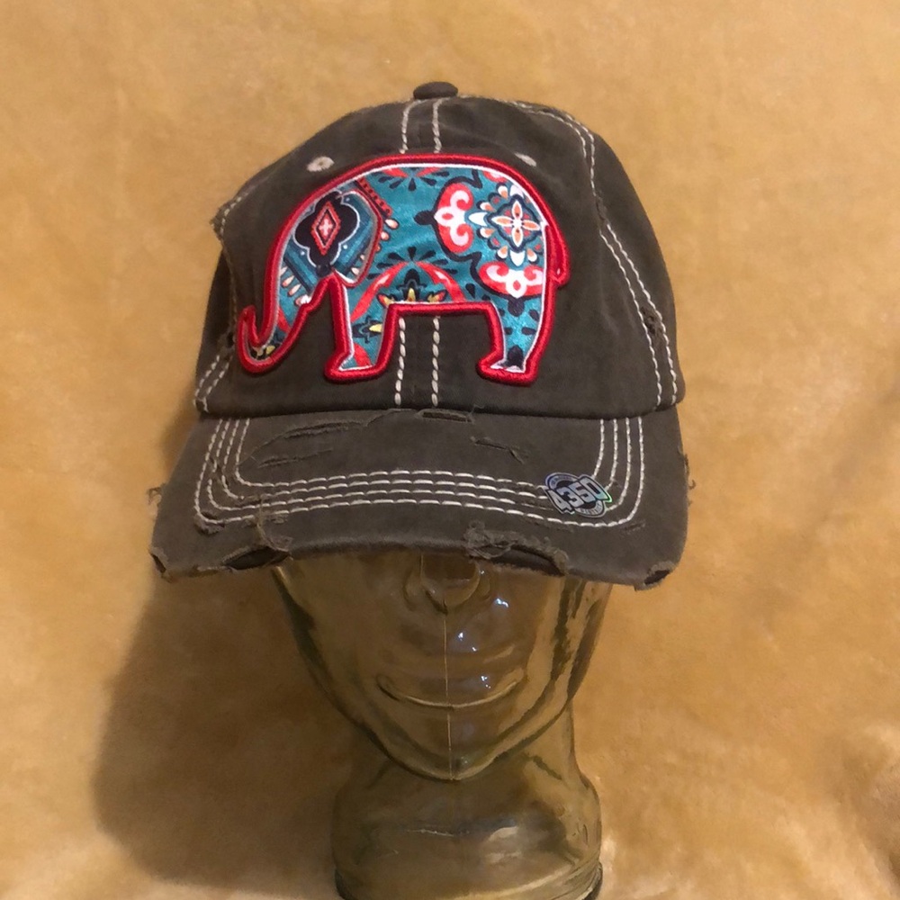 "Elephant" Distressed Women's Baseball Cap